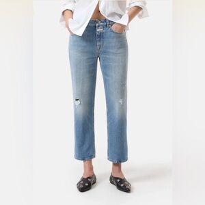 Closed Milo Jeans Women 28 Distressed Organic Cotton Straight Italy